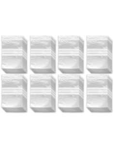 Tradineur - Paquete de 8 Pack de 6 Bolsas herméticas con franjas para Escribir - Aptas para Alimentación y Reutilizables - 48 Un