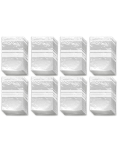 Tradineur - Paquete de 8 Pack de 6 Bolsas herméticas con franjas para Escribir - Aptas para Alimentación y Reutilizables - 48 Un