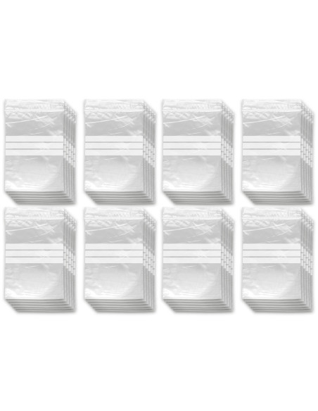 Tradineur - Paquete de 8 Pack de 6 Bolsas herméticas con franjas para Escribir - Aptas para Alimentación y Reutilizables - 48 Un