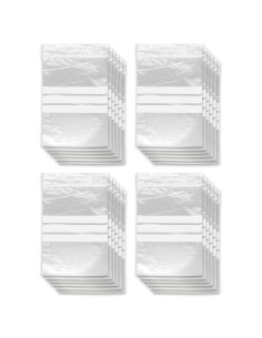 Tradineur - Paquete de 4 Pack de 6 Bolsas herméticas con franjas para Escribir - Aptas para Alimentación y Reutilizables - 48 Un