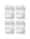 Tradineur - Paquete de 4 Pack de 6 Bolsas herméticas con franjas para Escribir - Aptas para Alimentación y Reutilizables - 48 Un