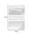 Tradineur - Paquete de 4 Pack de 6 Bolsas herméticas con franjas para Escribir - Aptas para Alimentación y Reutilizables - 48 Un