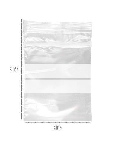 Tradineur - Paquete de 10 Pack de 50 Bolsas herméticas con franjas para Escribir - Aptas para Alimentación y Reutilizables - 500