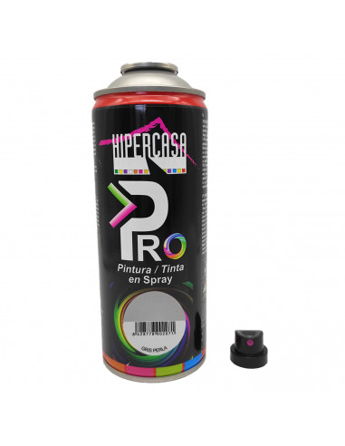 Hipercasa - Bote de pintura en spray color gris perla 400 ml, válido para multitud de superficies de interior y exterior