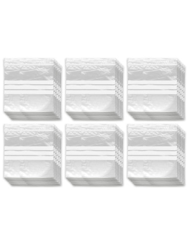 Tradineur - Paquete de 6 Pack de 16 Bolsas herméticas con franjas para Escribir - Aptas para Alimentación y Reutilizables - 96 U