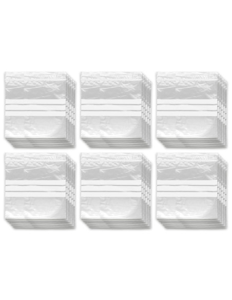 Tradineur - Paquete de 6 Pack de 16 Bolsas herméticas con franjas para Escribir - Aptas para Alimentación y Reutilizables - 96 U