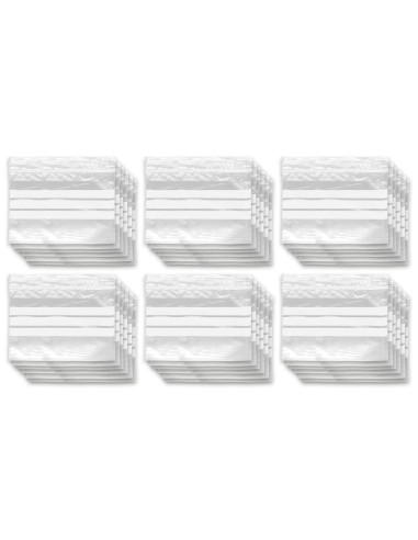 Tradineur - Paquete de 6 Pack de 16 Bolsas herméticas con franjas para Escribir - Aptas para Alimentación y Reutilizables - 96 U
