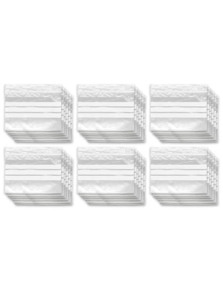 Tradineur - Paquete de 6 Pack de 16 Bolsas herméticas con franjas para Escribir - Aptas para Alimentación y Reutilizables - 96 U