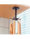 Tradineur - Pack de 3 Ganchos Giratorios de 360° para Colgar Platos Sin Perforación - Gancho Vertical Plegable de 180° - Fabrica