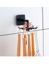 Tradineur - Pack de 3 Ganchos Giratorios de 360° para Colgar Platos Sin Perforación - Gancho Vertical Plegable de 180° - Fabrica