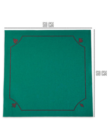 Tradineur - Tapete para Juegos de Poker - Fabricado en Poliester - Ideal para trasladarlo a cualquier lugar - 50 x 50 cm - Color