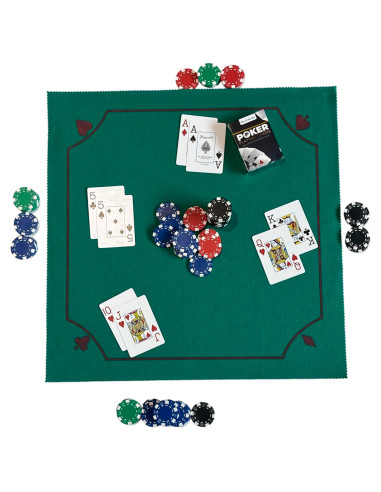 Tradineur - Tapete para Juegos de Poker - Fabricado en Poliester - Ideal para trasladarlo a cualquier lugar - 50 x 50 cm - Color