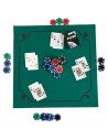 Tradineur - Tapete para Juegos de Poker - Fabricado en Poliester - Ideal para trasladarlo a cualquier lugar - 50 x 50 cm - Color