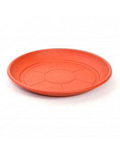 Plato de plástico marrón para macetas de 20-25 cm, modelo Mediterránea, bandeja, platillo redondo para tiesto de interior, exter