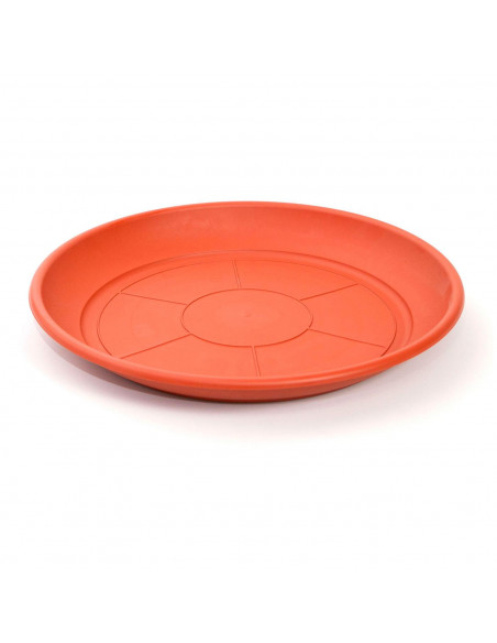 Plato de plástico marrón para macetas de 20-25 cm, modelo Mediterránea, bandeja, platillo redondo para tiesto de interior, exter