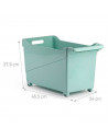 Tradineur - Carrito de plástico Multiusos con Ruedas Nº 2 - 27,5 x 24 x 45,5 cm - Cesta para Diversos usos con Ruedas para mover
