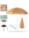 Tradineur - Sombrilla de playa con Diseño de Palmera de Coco - Fabricado en Poliéster - Ideal para ir a la playa y protegerse de