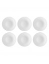 Tradineur - Pack de 6 Platos llanos para postres Modelo Titán - Fabricado en Vidrio Opal - Ideal para cenas familiares y eventos
