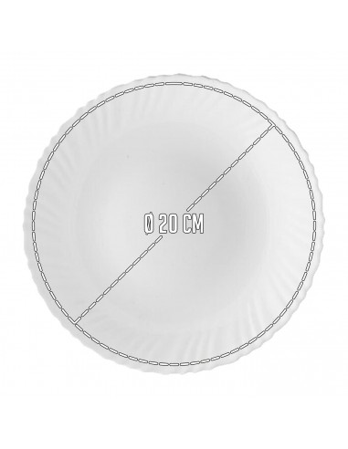 Tradineur - Pack de 6 Platos llanos para postres Modelo Titán - Fabricado en Vidrio Opal - Ideal para cenas familiares y eventos
