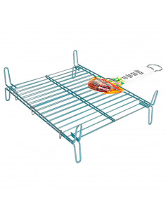 Tradineur - Parrilla Doble para barbacoas - Fabricada en Acero - Fácil Limpieza y Apta para uso alimentario - 30 x 35 cm