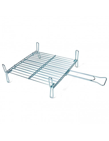Tradineur - Parrilla Doble para barbacoas - Fabricada en Acero - Fácil Limpieza y Apta para uso alimentario - 30 x 35 cm