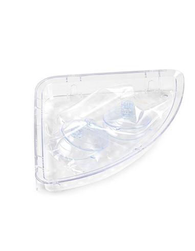 Tradineur - Cesta Rinconera para duchas de Forma Triangular - Nº 7 - Fabricado en Plástico - Incluye ventosas para buen agarre -