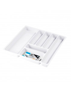Tradineur - Cubertero N.º 3 - Fabricado en Plástico - Recipiente para ordenación y almacenamiento de cubertería - 4,6 x 45 x 45
