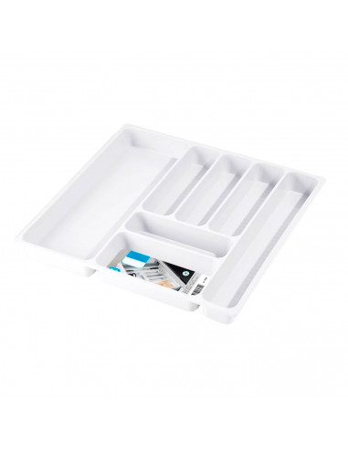 Tradineur - Cubertero N.º 3 - Fabricado en Plástico - Recipiente para ordenación y almacenamiento de cubertería - 4,6 x 45 x 45