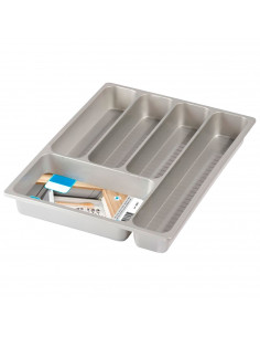 Tradineur - Cubertero N.º 2 - Fabricado en Plástico - Recipiente para ordenación y almacenamiento de cubertería - 4,6 x 30 x 40
