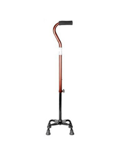 Tradineur - Bastón de cuatro patas para Hombres y Mujeres - Fabricado en Metal - Bastón Ajustable con Base de 4 Patas - 70-90 cm