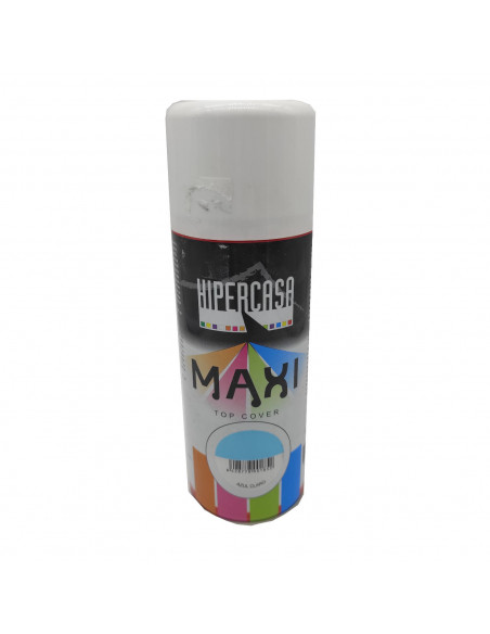 Hipercasa - Bote de pintura en spray color azul claro 400 ml, válido para multitud de superficies de interior y exterior Hipercasa - Bote de pintura en spray color azul claro 400 ml, válido para multitud de superficies de interior y exterior