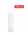 Tradineur - Pack de 2 botellas de plástico rellenables para servir salsas, dispensador de aliño reutilizable, ketchup, mostaza,