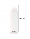 Tradineur - Pack de 2 botellas de plástico rellenables para servir salsas, dispensador de aliño reutilizable, ketchup, mostaza,