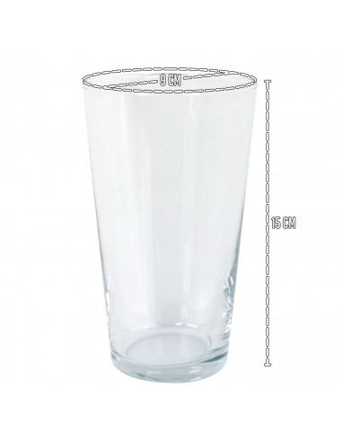Tradineur - Pack de 6 Vasos modelo Toledo - Capacidad de 470 ml (16 oz) - Fabricado en Vidrio - Apto para lavavajillas y microon