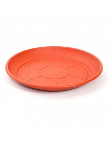 Plato de plástico marrón para macetas de 30-40 cm, modelo Mediterránea, bandeja, platillo redondo para tiesto de interior, exter