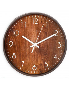 Tradineur - Reloj redondo de pared con números grandes, silencioso, funcionamiento a pilas, minimalista, moderno, decoración, co