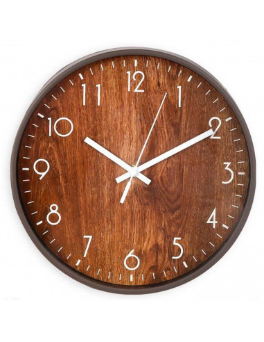 Tradineur - Reloj redondo de pared con números grandes, silencioso, funcionamiento a pilas, minimalista, moderno, decoración, co