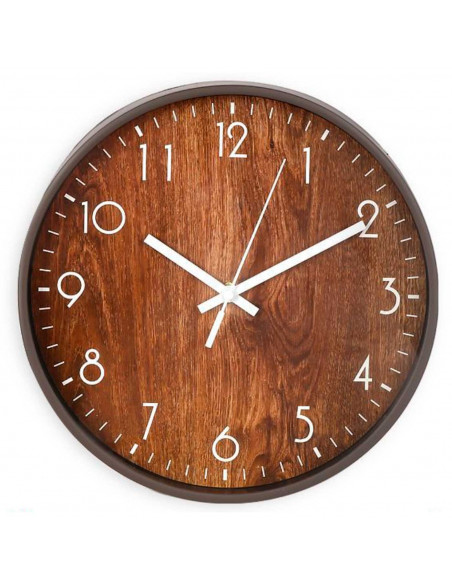 Tradineur - Reloj redondo de pared con números grandes, silencioso, funcionamiento a pilas, minimalista, moderno, decoración, co