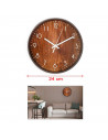 Tradineur - Reloj redondo de pared con números grandes, silencioso, funcionamiento a pilas, minimalista, moderno, decoración, co