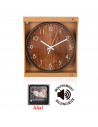 Tradineur - Reloj redondo de pared con números grandes, silencioso, funcionamiento a pilas, minimalista, moderno, decoración, co