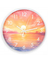 Tradineur - Reloj redondo de pared con números grandes, silencioso, funcionamiento a pilas, minimalista, moderno, decoración, co