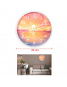 Tradineur - Reloj redondo de pared con números grandes, silencioso, funcionamiento a pilas, minimalista, moderno, decoración, co