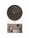 Tradineur - Reloj redondo de pared con números grandes, silencioso, funcionamiento a pilas, minimalista, moderno, decoración, co