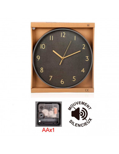 Tradineur - Reloj redondo de pared con números grandes, silencioso, funcionamiento a pilas, minimalista, moderno, decoración, co