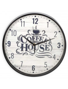 Tradineur - Reloj redondo de pared con números grandes, silencioso, funcionamiento a pilas, minimalista, moderno, decoración, co