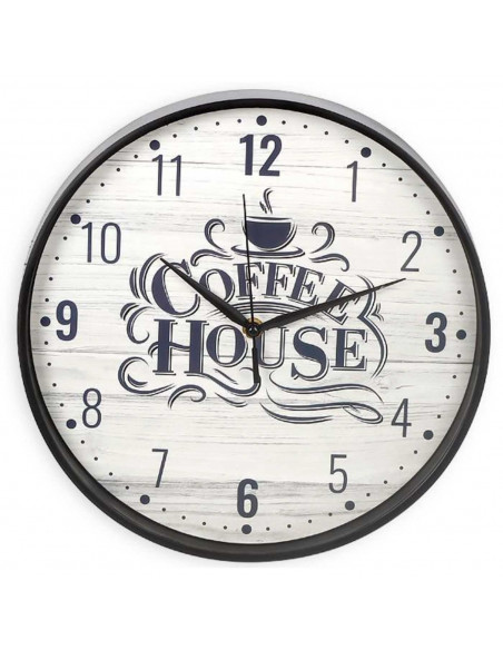 Tradineur - Reloj redondo de pared con números grandes, silencioso, funcionamiento a pilas, minimalista, moderno, decoración, co