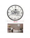 Tradineur - Reloj redondo de pared con números grandes, silencioso, funcionamiento a pilas, minimalista, moderno, decoración, co