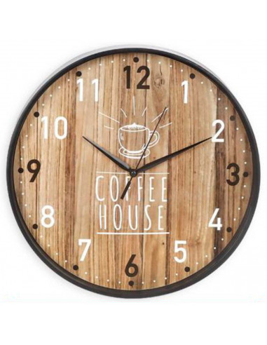 Tradineur - Reloj redondo de pared con números grandes, silencioso, funcionamiento a pilas, minimalista, moderno, decoración, co