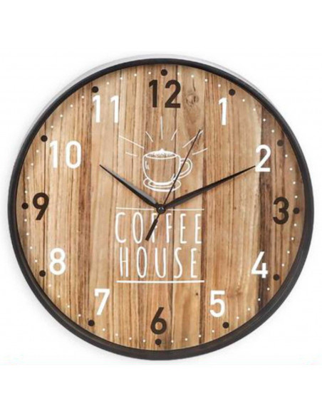 Tradineur - Reloj redondo de pared con números grandes, silencioso, funcionamiento a pilas, minimalista, moderno, decoración, co