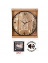 Tradineur - Reloj redondo de pared con números grandes, silencioso, funcionamiento a pilas, minimalista, moderno, decoración, co